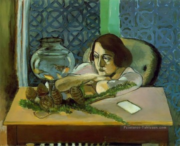 Abstraite et décorative œuvres - Femme devant un aquarium 1921 fauve